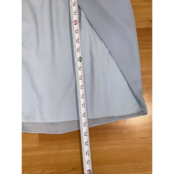 BHLDN Anthropologie Caron Light Blue Midi‎ Ruched Dress Size 16 Wedding Party - Picture 11 of 16